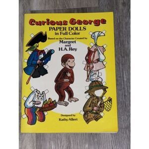 VINTAGE 1982 CURIOUS GEORGE PAPER DOLL BOOK - BRAND NEW OLD STOCK